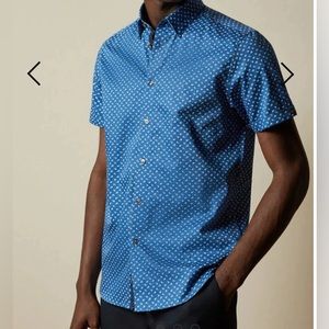 Ted Baker Weare Floral Print Short Sleeve Shirt, Blue